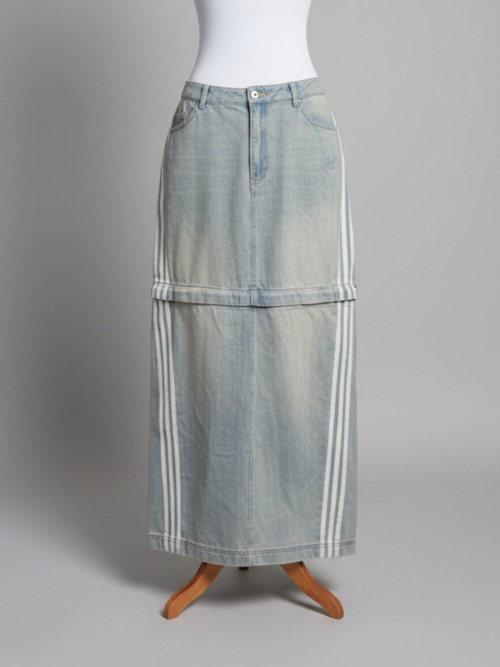 Adidas blue denim maxi 3 Season Adilenium skirt, Size 10